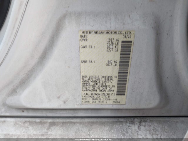 1N4AL3AP6GN390825 Nissan Altima 2.5 S