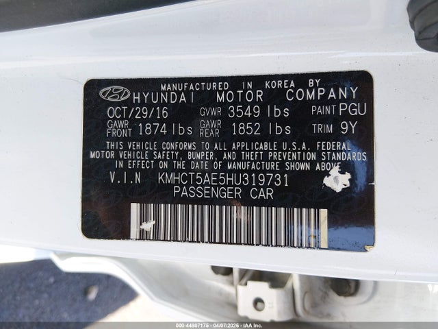 KMHCT5AE5HU319731 Hyundai ACCENT SE