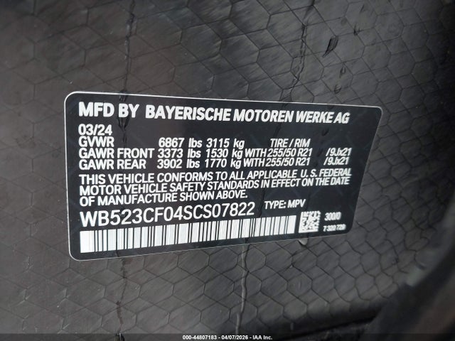BMW Ix Xdrive50 2025 WB523CF04SCS07822 Image 9
