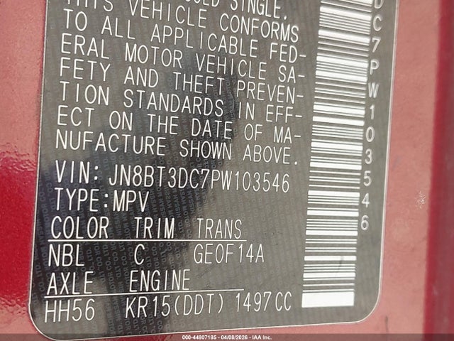 2023 Nissan Rogue Platinum Fwd მანქანა იყიდება აუქციონზე, vin: JN8BT3DC7PW103546, აუქციონის ნომერი: 44807185
