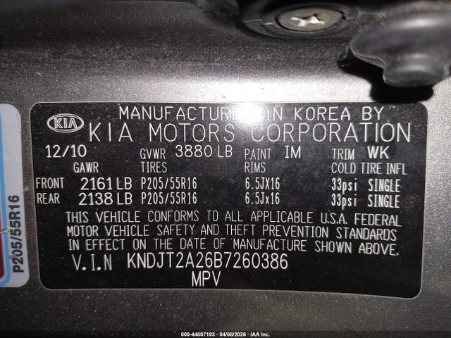 Aukcja sprzedaży 2011 Kia Soul +, vin: KNDJT2A26B7260386, numer aukcji: 44807193