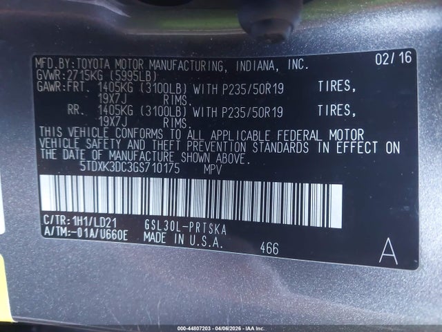 2016 TOYOTA SIENNA 5TDXK3DC3GS710175 Photo 8