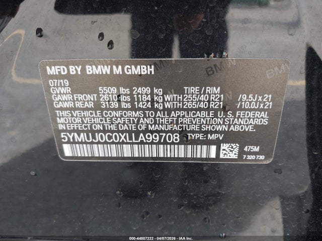 5YMUJ0C0XLLA99708 BMW X4 M Competition