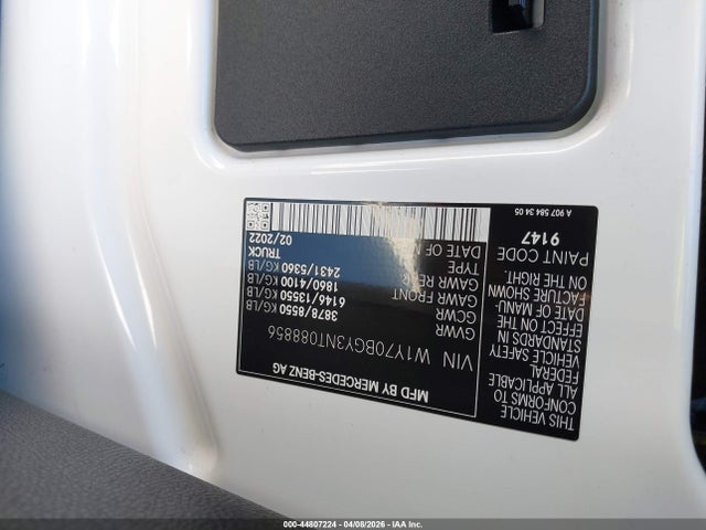 W1Y70BGY3NT088856 Mercedes-Benz Sprinter 1500 Standard Roof I4