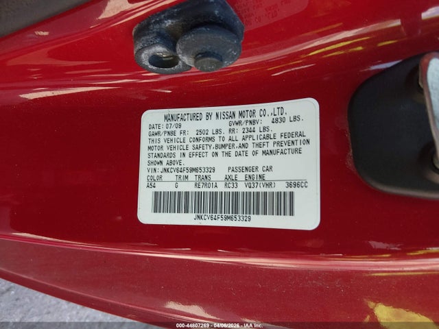Aukcja sprzedaży 2009 Infiniti G37x, vin: JNKCV64F59M653329, numer aukcji: 44807269