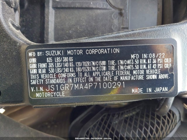 2023 SUZUKI GSX-R750 JS1GR7MA4P7100291 Photo 9