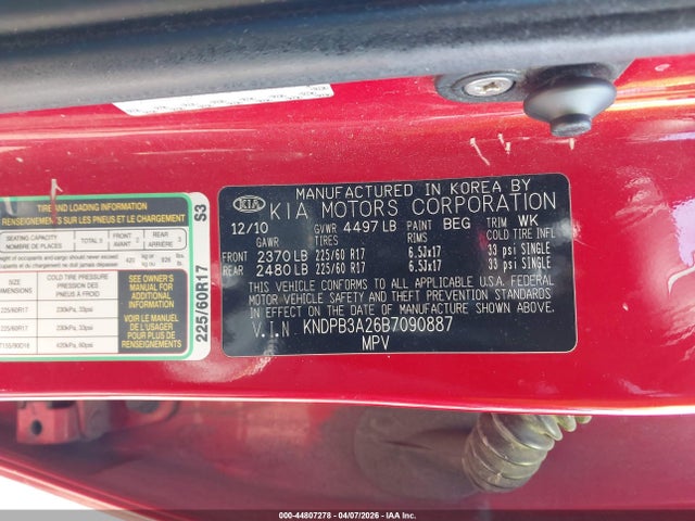 2011 KIA SPORTAGE KNDPB3A26B7090887 Photo 8