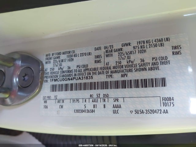 Ford Escape Active 2023 1FMCU0GN4PUA31835 Image 9