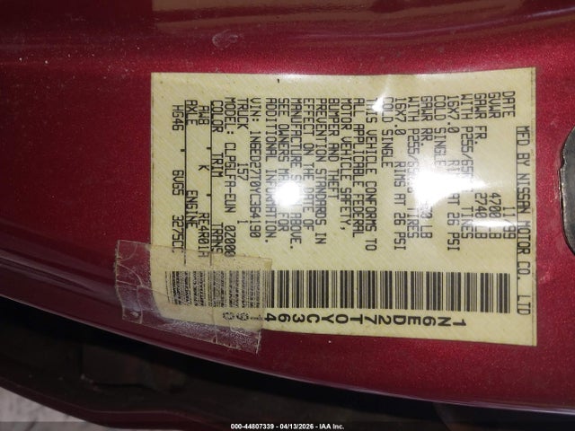 2000 NISSAN FRONTIER 1N6ED27T0YC364190 Photo 8