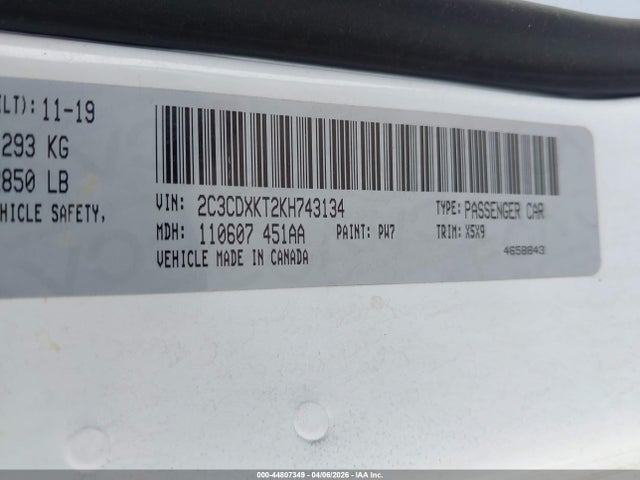 2019 DODGE CHARGER 2C3CDXKT2KH743134 Photo 8