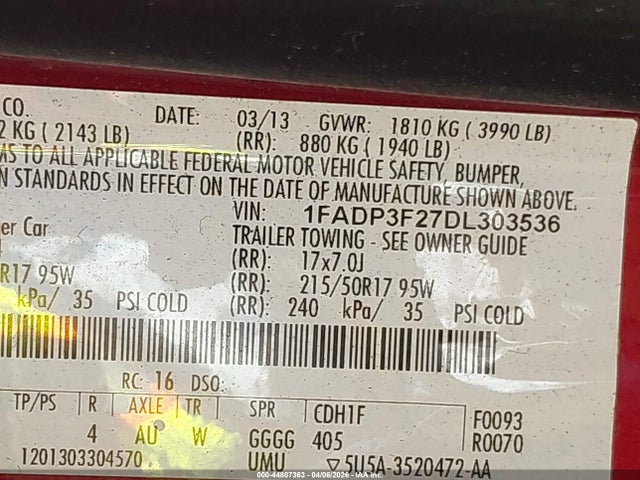 2013 FORD FOCUS 1FADP3F27DL303536 Photo 8