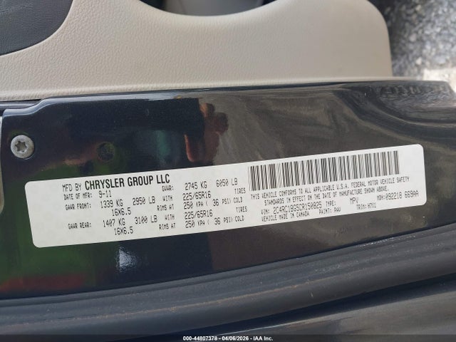 Продажа на аукционе авто 2012 Chrysler Town & Country Touring, vin: 2C4RC1BG5CR150825, номер лота: 44807378