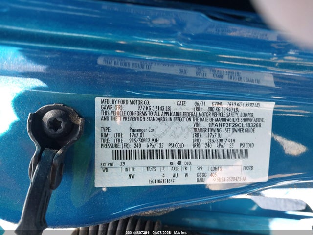 Продаж на аукціоні авто 2012 Ford Focus Se, vin: 1FAHP3F29CL183268, номер лоту: 44807391