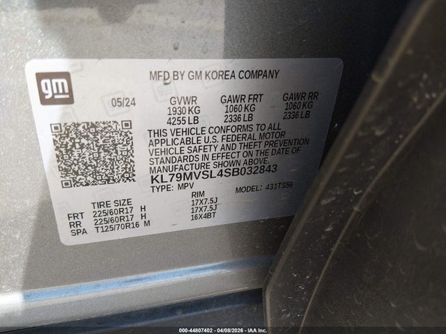 Продаж на аукціоні авто 2025 Chevrolet Trailblazer Fwd Activ, vin: KL79MVSL4SB032843, номер лоту: 44807402