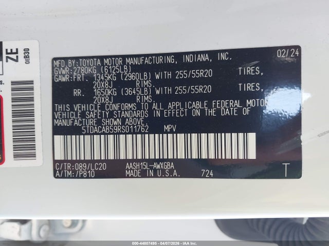 Toyota Grand Highlander Hybrid Limited 2024 5TDACAB59RS011762 Image 9