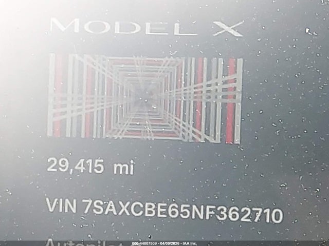 Продаж на аукціоні авто 2022 Tesla Model X Plaid Tri Motor All-wheel Drive, vin: 7SAXCBE65NF362710, номер лоту: 44807509