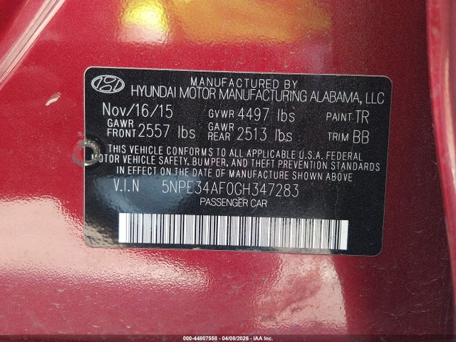 Продаж на аукціоні авто 2016 Hyundai Sonata Sport, vin: 5NPE34AF0GH347283, номер лоту: 44807558