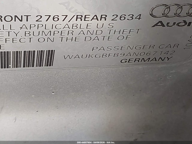 2010 Audi A6 3.0 Premium მანქანა იყიდება აუქციონზე, vin: WAUKGBFB9AN067142, აუქციონის ნომერი: 44807604