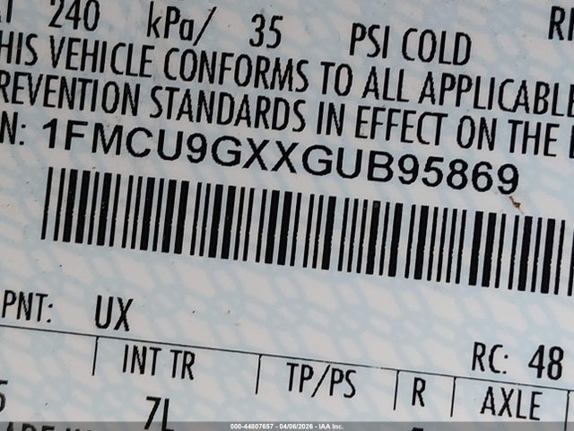 2016 FORD ESCAPE 1FMCU9GXXGUB95869 Photo 8