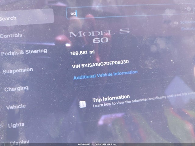Aukcja sprzedaży 2013 Tesla Model S, vin: 5YJSA1BG2DFP08330, numer aukcji: 44807717