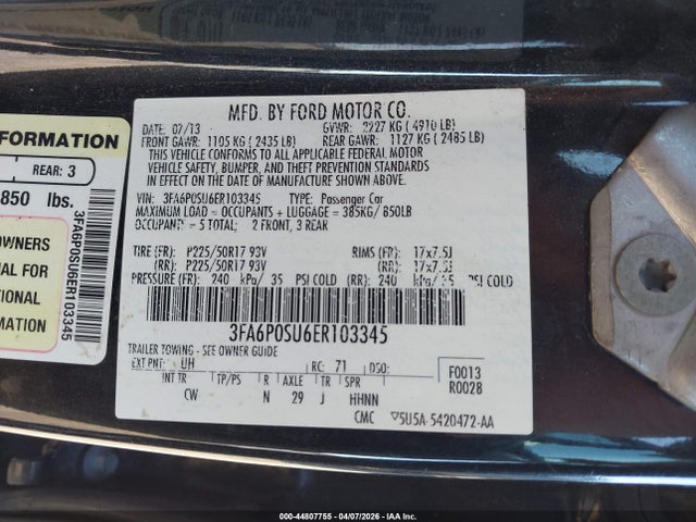 Ford Fusion Energi Titanium 2014 3FA6P0SU6ER103345 Image 9