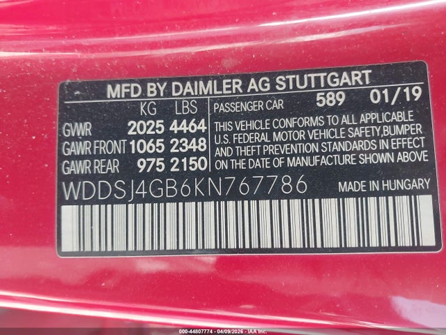 2019 MERCEDES-BENZ CLA 250 WDDSJ4GB6KN767786 Photo 8