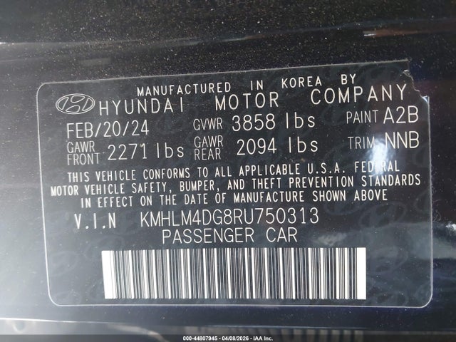 Продаж на аукціоні авто 2024 Hyundai Elantra Sel, vin: KMHLM4DG8RU750313, номер лоту: 44807945