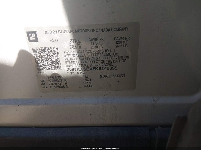 Chevrolet EQUINOX LS 2019 2GNAXSEV5K6146895 Image 9
