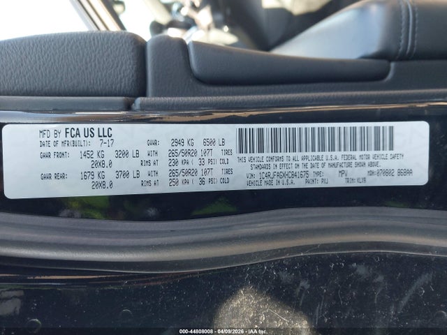 2017 JEEP GRAND CHEROKEE 1C4RJFAGXHC841675 Photo 8