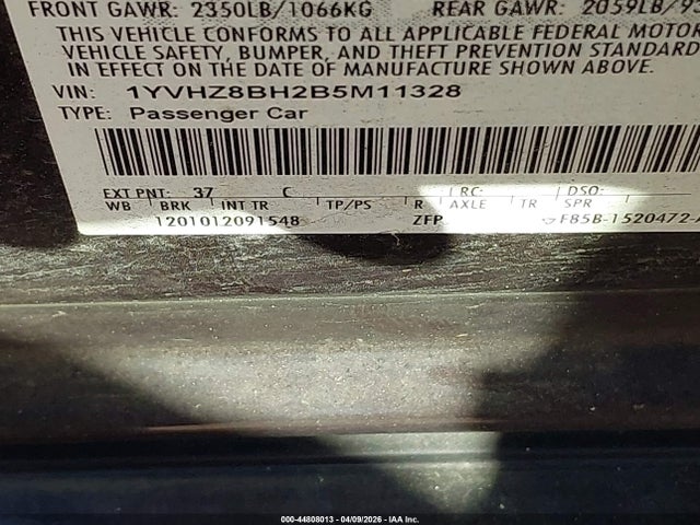 Продажа на аукционе авто 2011 Mazda Mazda6 I Sport, vin: 1YVHZ8BH2B5M11328, номер лота: 44808013