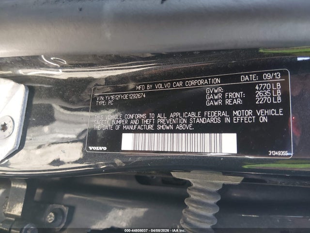 2014 Volvo S60 T5 მანქანა იყიდება აუქციონზე, vin: YV1612FH3E1292674, აუქციონის ნომერი: 44808037