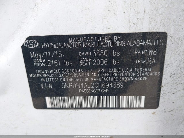 2016 HYUNDAI ELANTRA 5NPDH4AE2GH694389 Photo 8