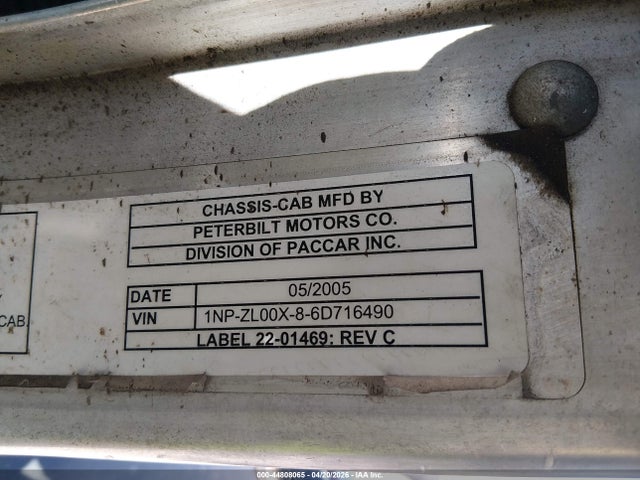 Auction sale of the 2006 Peterbilt 320, vin: 1NPZL00X86D716490, lot number: 44808065