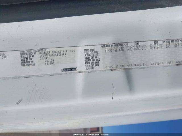 Продажа на аукционе авто 2013 Freightliner Cascadia 125, vin: 1FUJGLDR0DLBZ1624, номер лота: 44808112