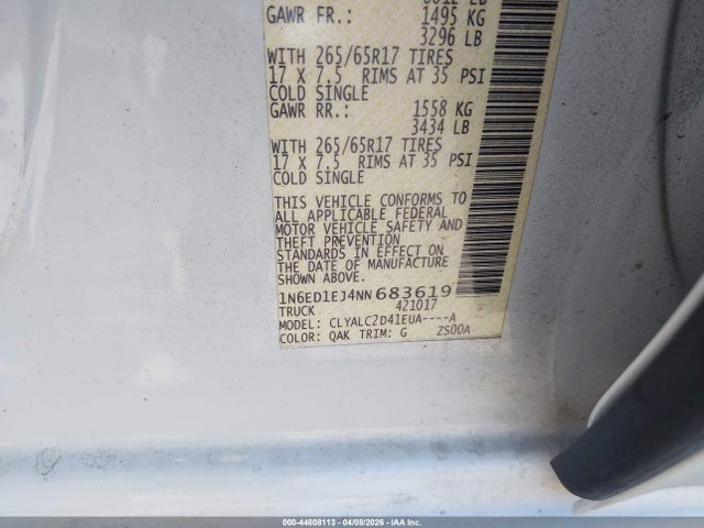 Nissan Frontier Sv 4x2 2022 1N6ED1EJ4NN683619 Image 9