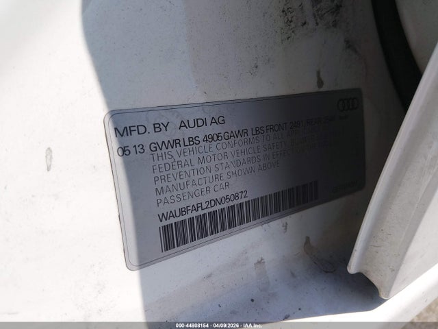 Aukcja sprzedaży 2013 Audi A4 2.0t Premium, vin: WAUBFAFL2DN050872, numer aukcji: 44808154