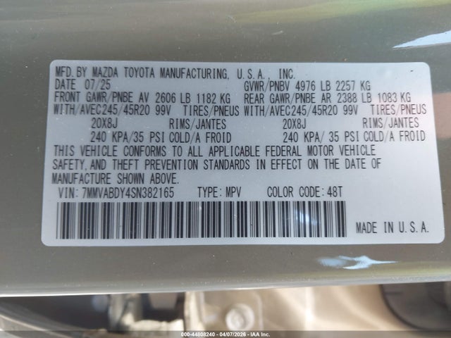 Aukcja sprzedaży 2025 Mazda Cx-50 2.5 Turbo Premium Package, vin: 7MMVABDY4SN382165, numer aukcji: 44808240