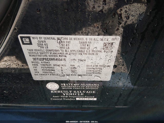 3GTU2PEC6HG495416 GMC Sierra 1500 Denali