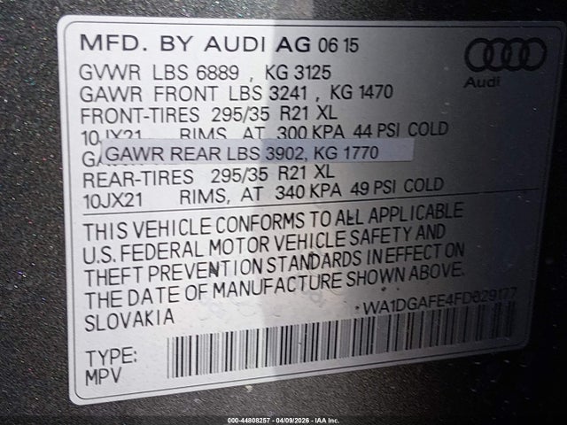 WA1DGAFE4FD029177 Audi Q7 3.0t S Line Prestige