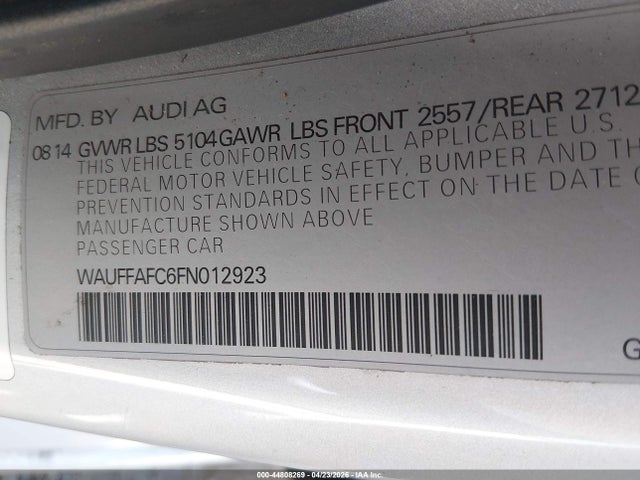 WAUFFAFC6FN012923 Audi A6 2.0t Premium