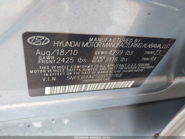 2011 HYUNDAI SONATA 5NPEB4AC5BH131768 Photo 8
