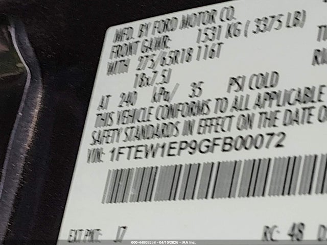 Ford F-150 Xlt 2016 1FTEW1EP9GFB00072 Image 9