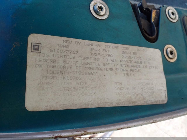 1993 CHEVROLET GMT-400 1GCEK14H9PZ186651 Photo 8