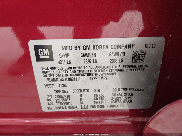 Продаж на аукціоні авто 2020 Buick Encore Gx Fwd Select, vin: KL4MMDS27LB081111, номер лоту: 44808373
