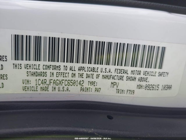 Продаж на аукціоні авто 2015 Jeep Grand Cherokee Laredo, vin: 1C4RJFAGXFC650142, номер лоту: 44808397