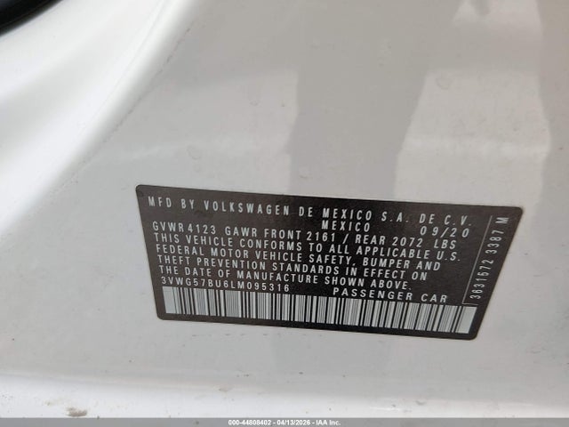 3VWG57BU6LM095316 Volkswagen Jetta 1.4t Sel Premium
