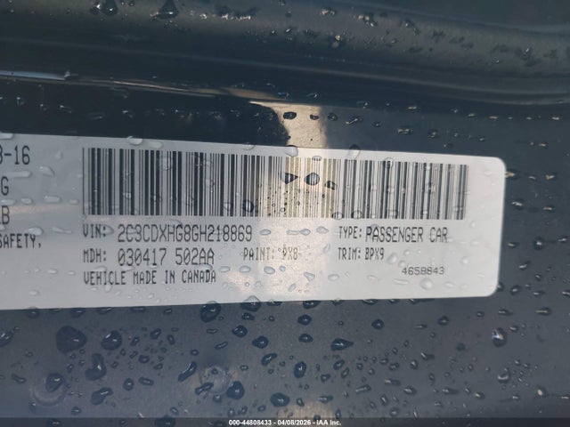 Продажа на аукционе авто 2016 Dodge Charger Sxt, vin: 2C3CDXHG8GH218869, номер лота: 44808433