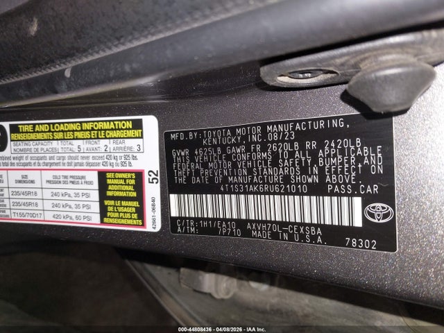 Aukcja sprzedaży 2024 Toyota Camry Hybrid Se, vin: 4T1S31AK6RU621010, numer aukcji: 44808436