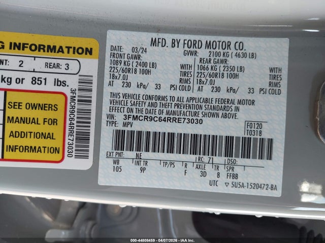 3FMCR9C64RRE73030 Ford Bronco Sport Outer Banks