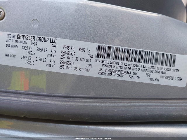 2C4RDGBG7FR523044 Dodge Grand Caravan Se